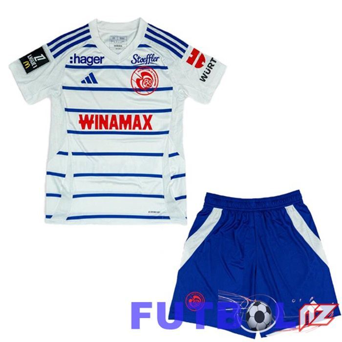 Camisetas De Futbol RC Strasbourg Alsace Ninos Segunda Blanco 2024/2025