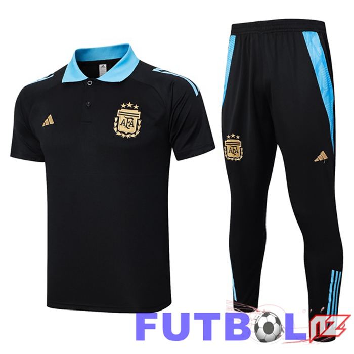 Camiseta Polo Argentina + Pantalones Negro 2024/2025