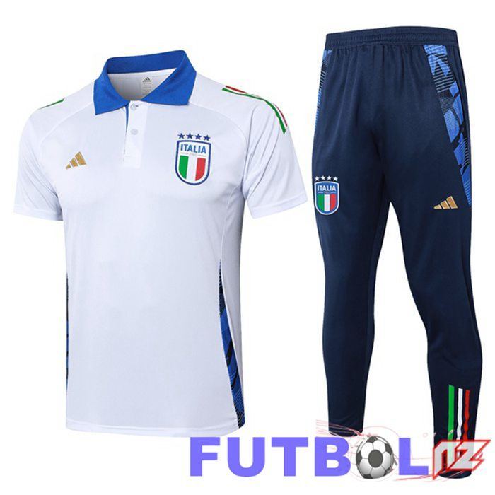 Camiseta Polo Italia + Pantalones Blanco 2024/2025