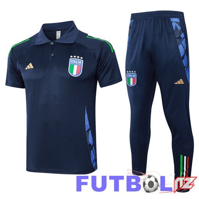 Camiseta Polo Italia + Pantalones Azul Real 2024/2025