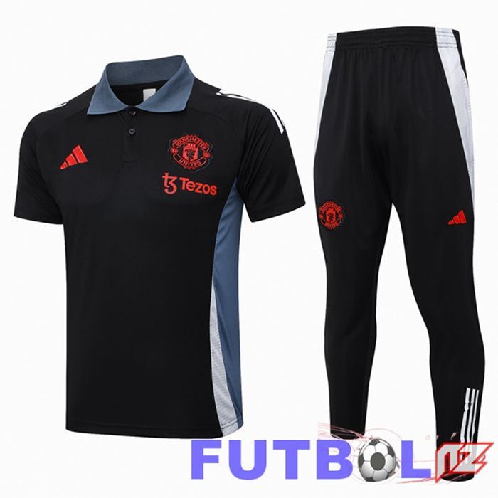 Camiseta Polo Manchester United + Pantalones Negro 2024/2025