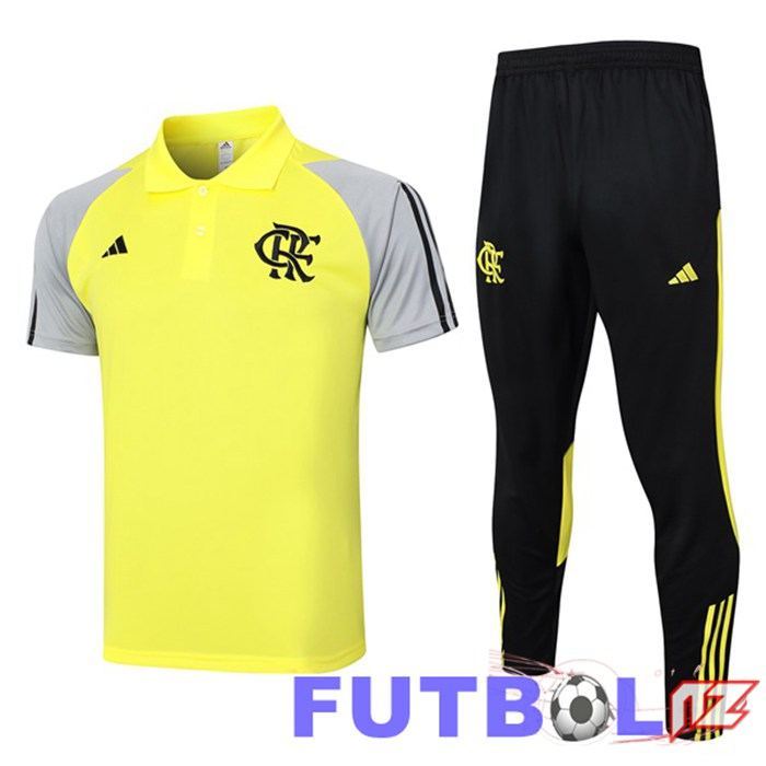 Camiseta Polo Flamengo + Pantalones Amarillo 2024/2025