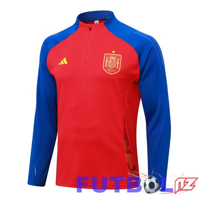 Sudadera De Entrenamiento España Rojo Azul 2024/2025 Sudadera De Entrenamiento España Rojo Azul 2024/2025