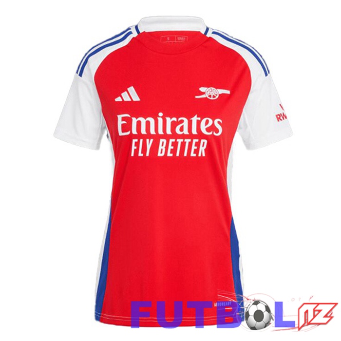 Camisetas De Futbol Arsenal Mujer Primera Rojo Blanco 2024/2025