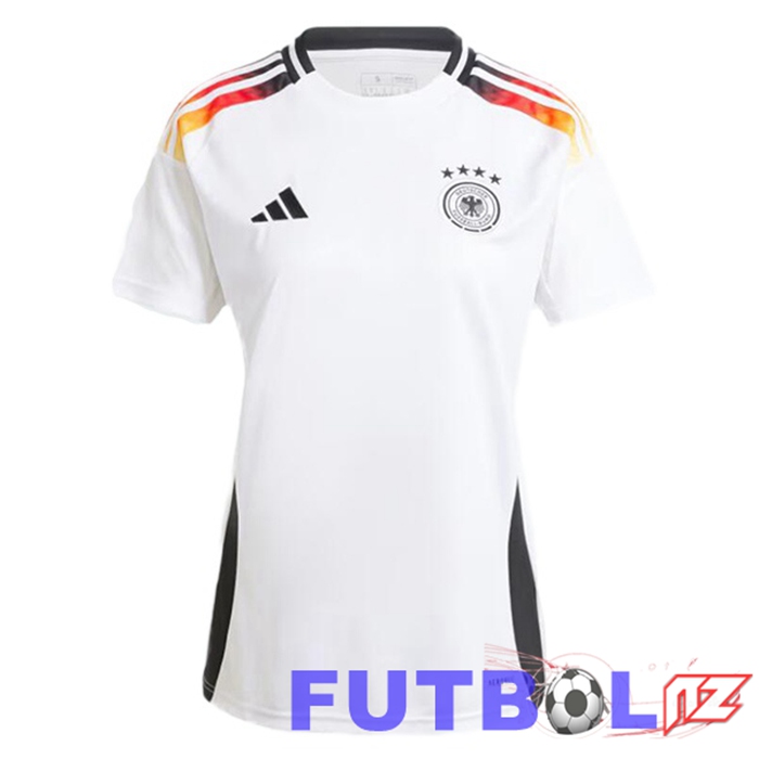 Camiseta Nacional Alemania Mujer Primera Blanco 2024/2025