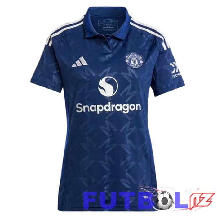 Camisetas De Futbol Manchester United Mujer Segunda Azul 2024/2025