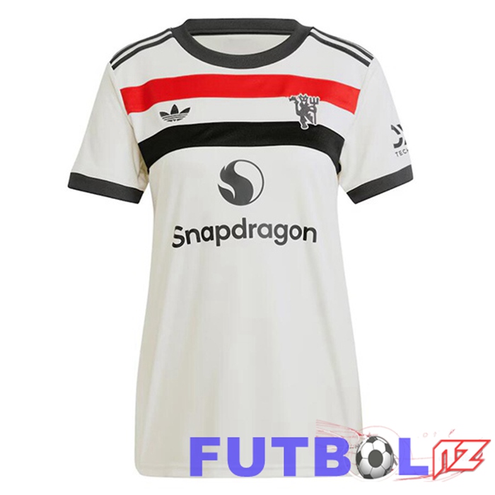 Camisetas De Futbol Manchester United Mujer Tercera Blanco 2024/2025