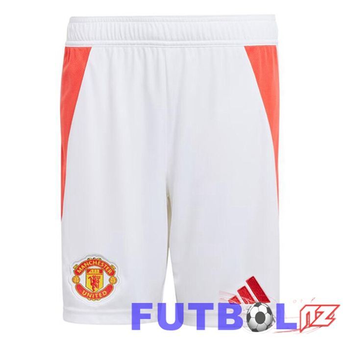 Cortos de Futbol Manchester United Primera Blanco 2024/2025