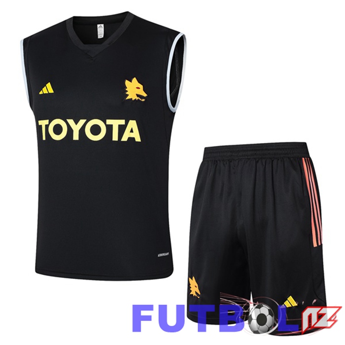 Chalecos Futbol AS Roma + Cortos Negro 2024/2025