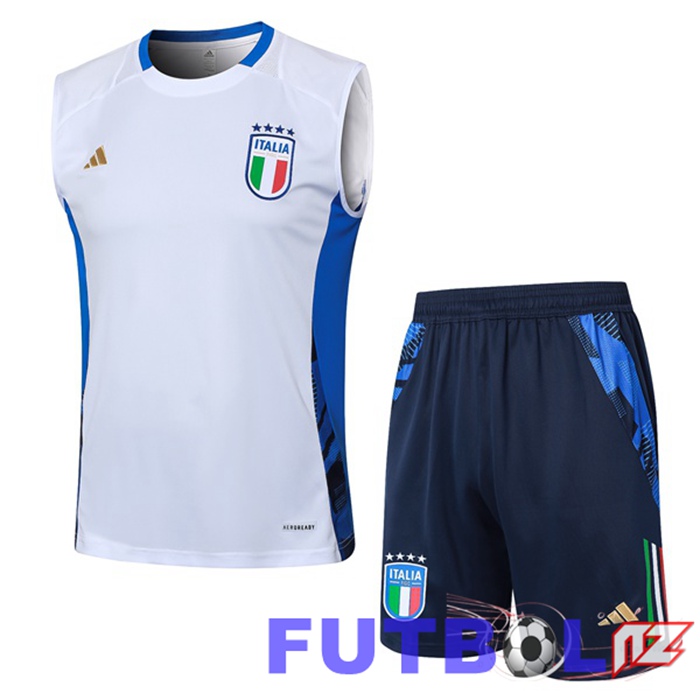 Chalecos Futbol Italia + Cortos Blanco 2024/2025