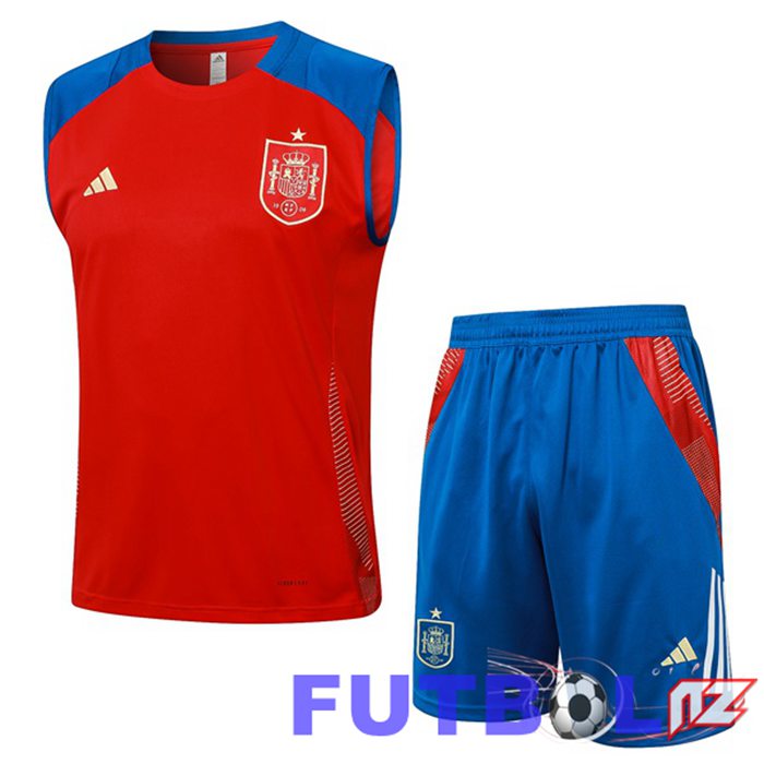 Chalecos Futbol España + Cortos Rojo 2024/2025