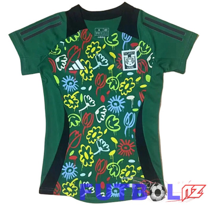 Camisetas De Futbol Tigres Uanl Mujer Edición Especial Verde 2024/2025