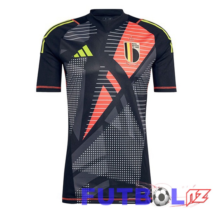 Camiseta Nacional Bélgica Portero Negro UEFA Euro 2024