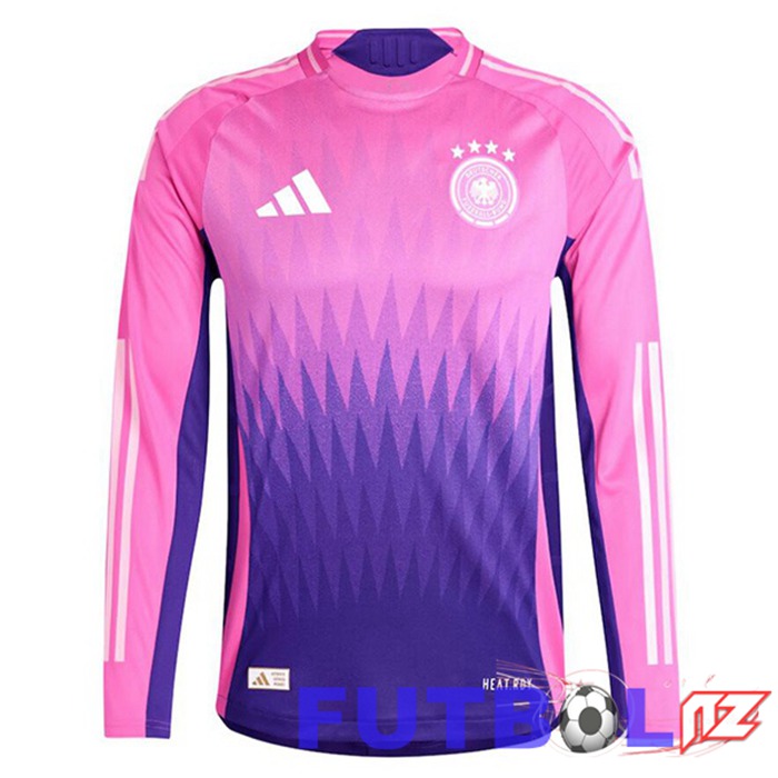 Camiseta Nacional Alemania Segunda Manga Larga Rosa Púrpura UEFA Euro 2024