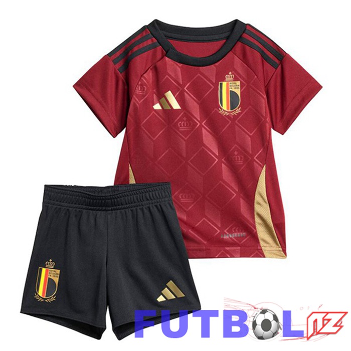 Camiseta Nacional Bélgica Ninos Primera Rojo UEFA Euro 2024