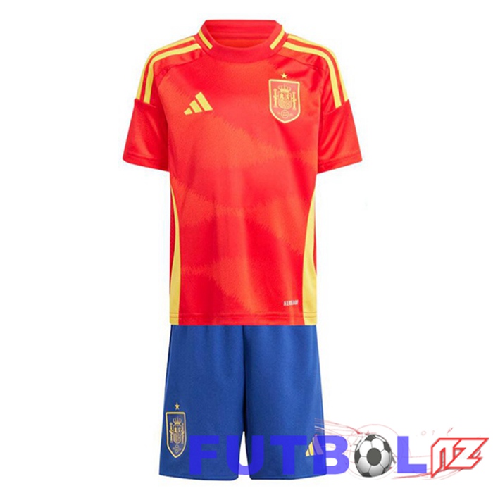 Camiseta Nacional España Ninos Primera Rojo UEFA Euro 2024
