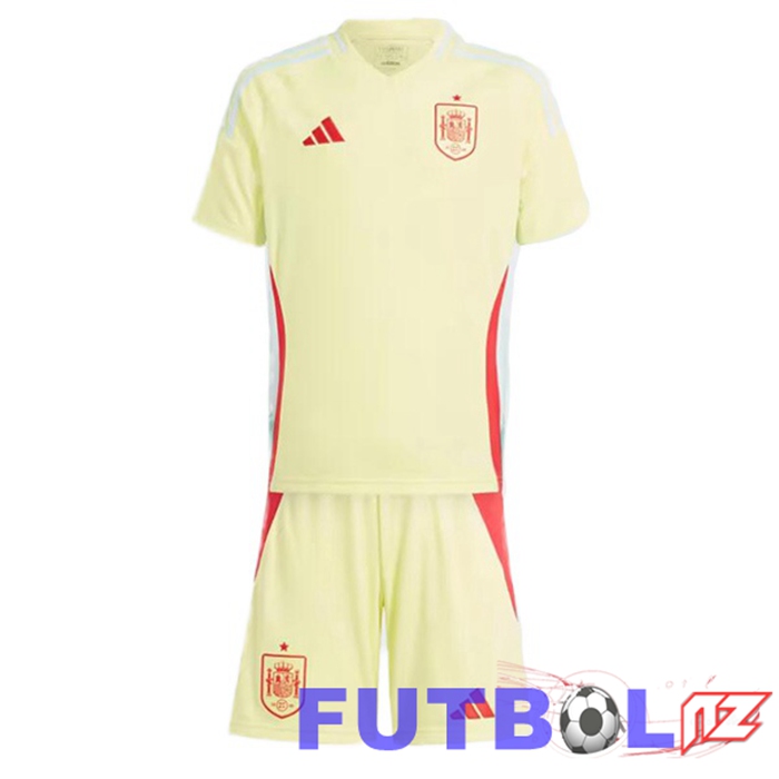 Camiseta Nacional España Ninos Segunda Amarillo UEFA Euro 2024