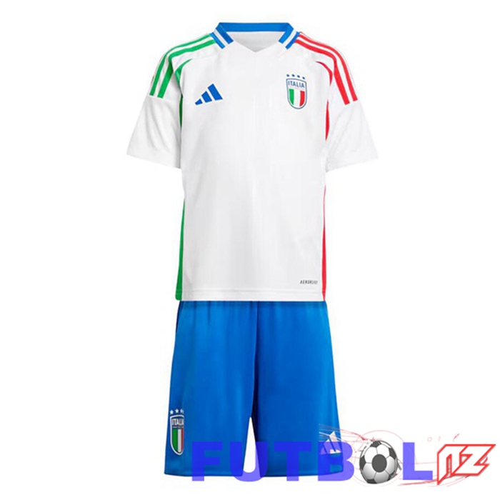Camiseta Nacional Italia Ninos Segunda Blanco UEFA Euro 2024