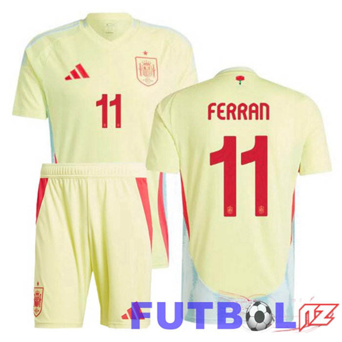 Camiseta Equipe España (FERRAN 11) Ninos Segunda Amarillo UEFA Euro 2024