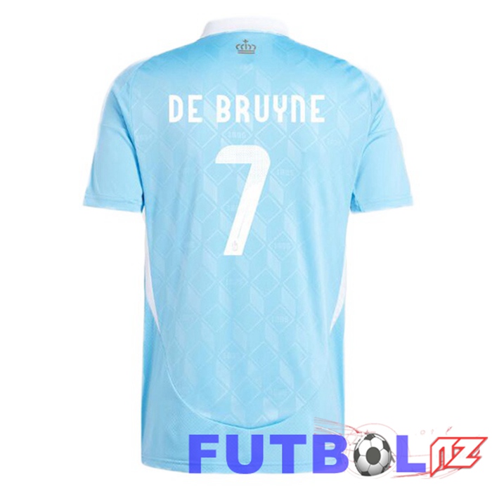 Camiseta Nacional Bélgica (DE BRUYNE 7) Segunda Azul UEFA Euro 2024