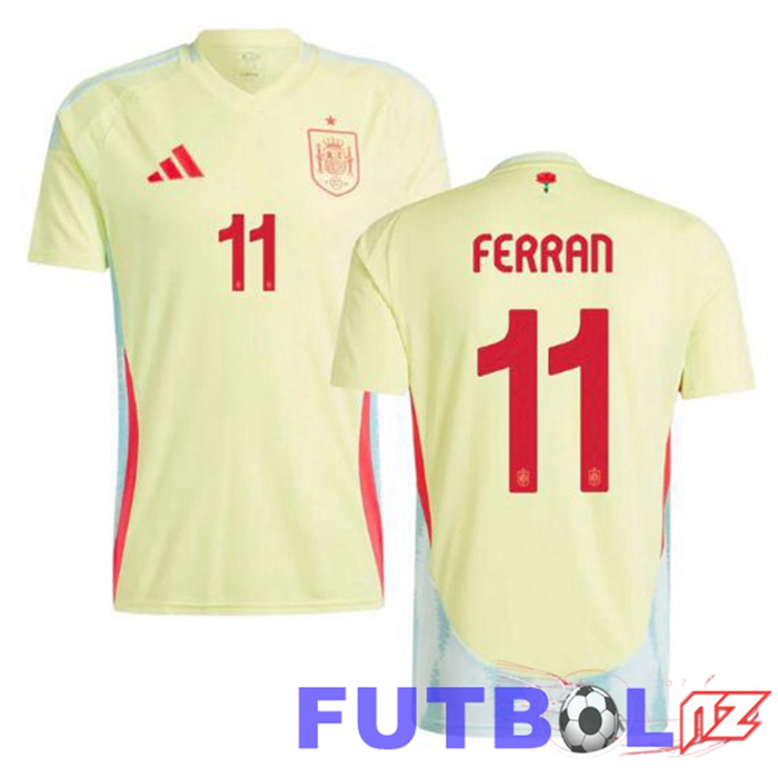 Camiseta Equipe España (FERRAN 11) Segunda Amarillo UEFA Euro 2024
