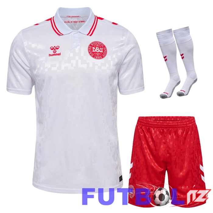 Camisetas De Futbol Dinamarca Segunda (Cortoss + Calcetines) UEFA Euro 2024