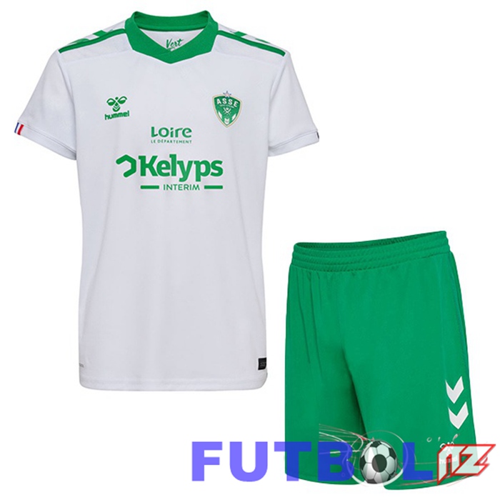 Camisetas De Futbol AS St Etienne Ninos Segunda Blanco 2024/2025 Camisetas De Futbol AS St Etienne Ninos Segunda Blanco 2024/2025