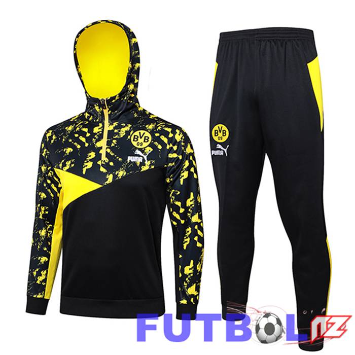 Chaqueta Con Capucha Chandal Dortmund Negro/Amarillo 2024/2025