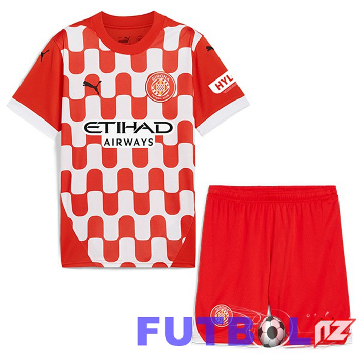 Camisetas De Futbol Girona Ninos Primera Rojo Blanco 2024/2025