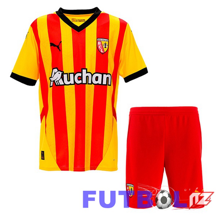 Camisetas De Futbol RC Lens Ninos Primera Amarillo Rojo 2024/2025