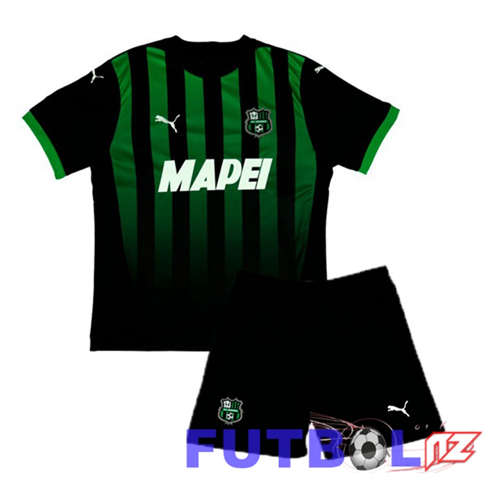 Camisetas De Futbol US Sassuolo Ninos Primera Verde Negro 2024/2025