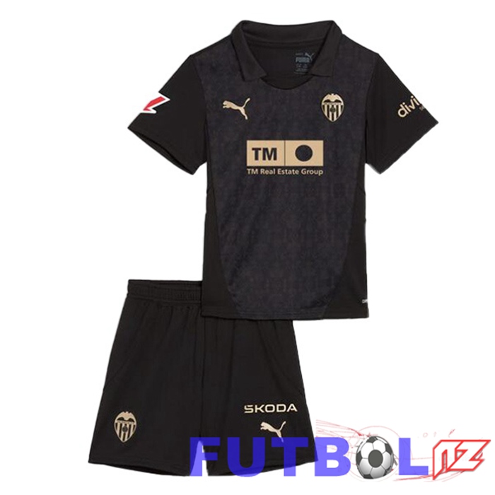 Camisetas De Futbol Valencia CF Ninos Segunda Negro 2024/2025