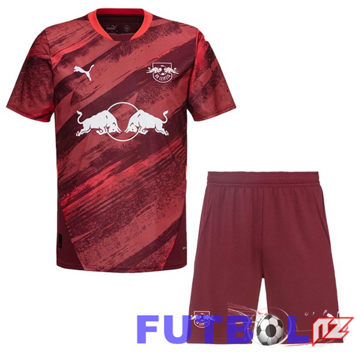Camisetas De Futbol RB Leipzig Ninos Segunda Rojo 2024/2025