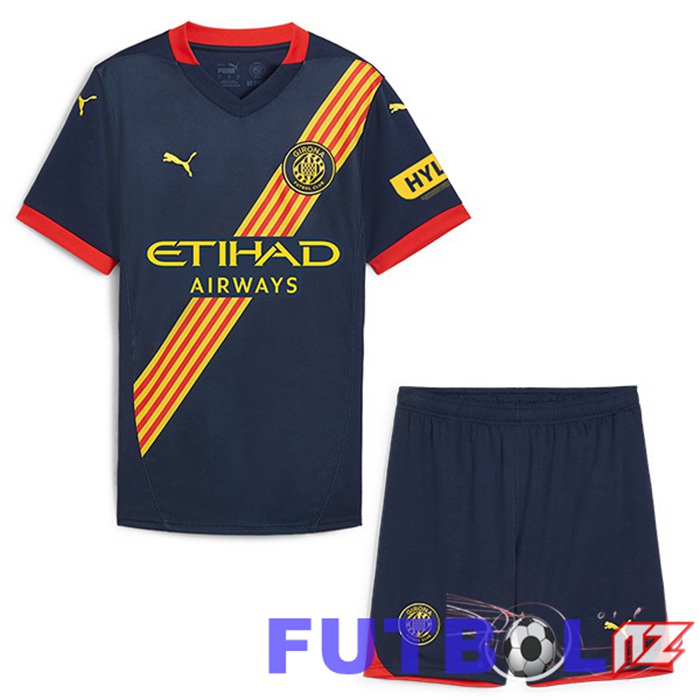 Camisetas De Futbol Girona Ninos Segunda Azul Real 2024/2025