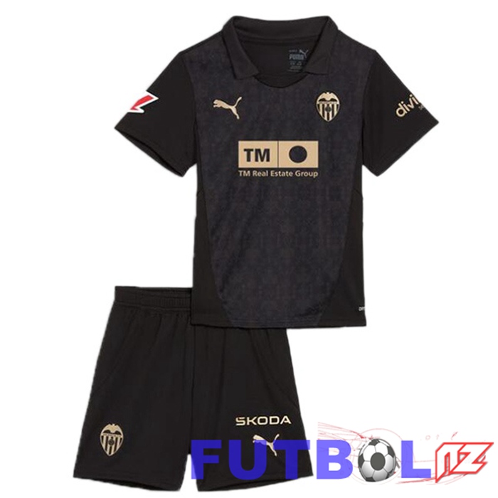Camisetas De Futbol Valencia CF Ninos Segunda Negro 2024/2025