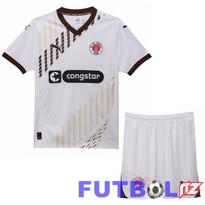 Camisetas De Futbol FC St. Pauli Ninos Segunda Blanco 2024/2025