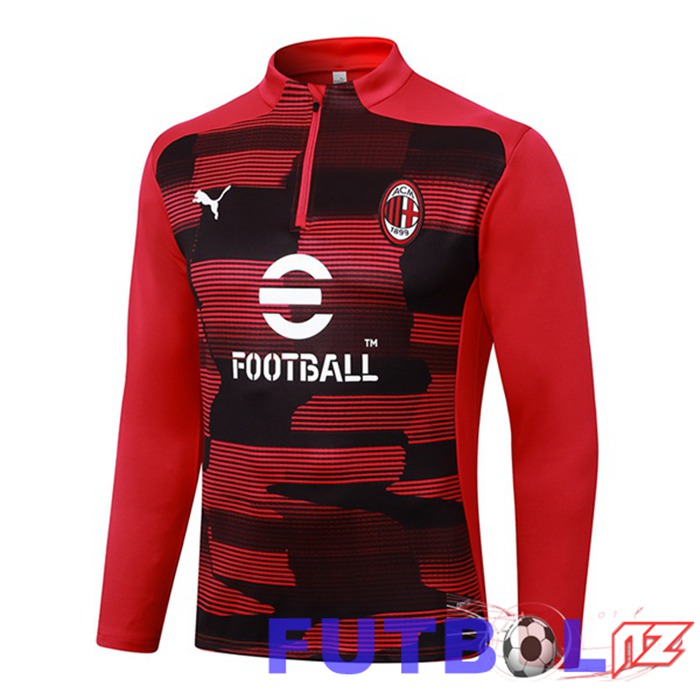 Sudadera De Entrenamiento AC Milan Negro Rojo 2024/2025