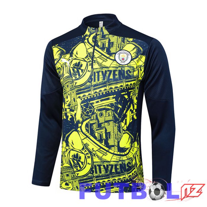 Sudadera De Entrenamiento Manchester City Verde Azul Real 2024/2025