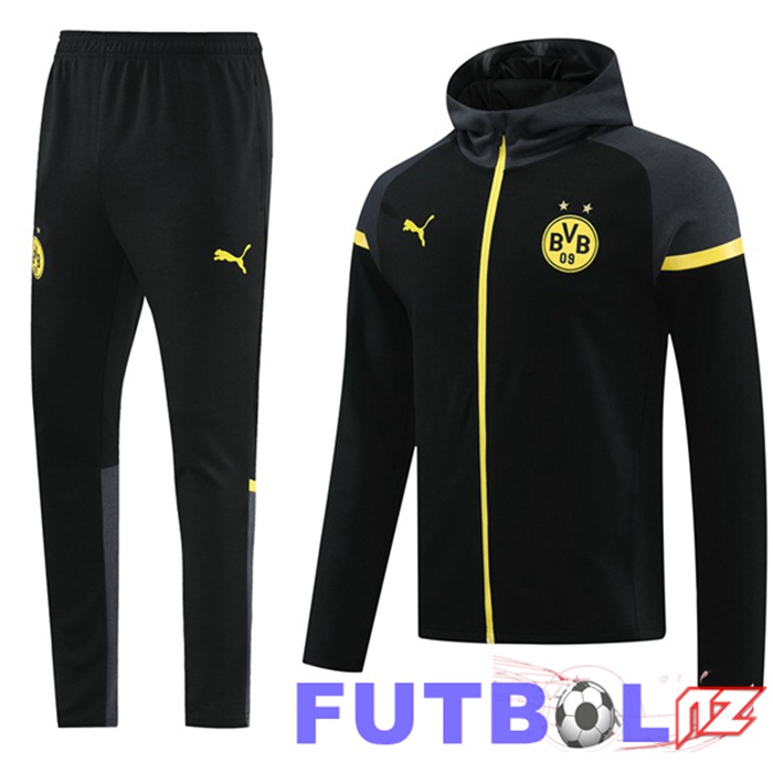 Chandal Futbol - Sudadera Con Capucha Dortmund BVB Negro 2024/2025
