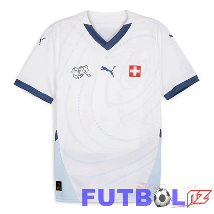 Camiseta Nacional Suiza Segunda Blanco 2024/2025