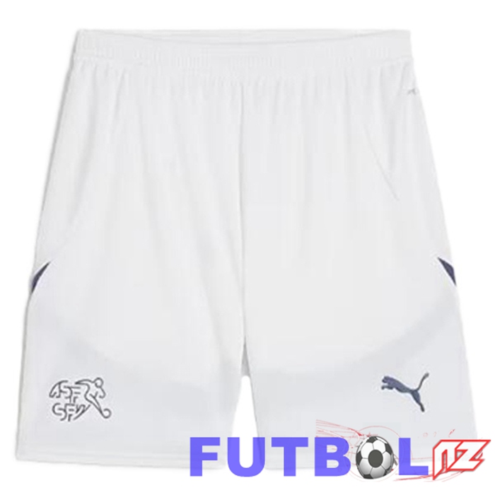 Cortos de Futbol Suiza Segunda Blanco 2024/2025