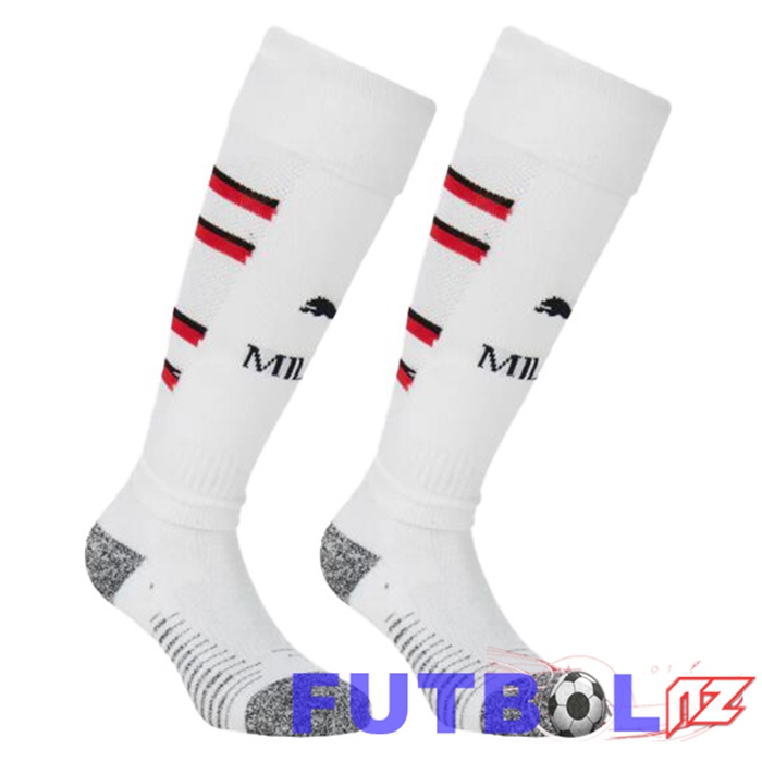 Calcetines De Futbol AC Milan Segunda Blanco 2024/2025