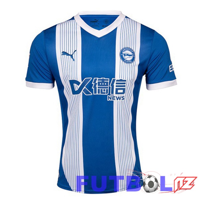 Camisetas De Futbol Deportivo Alaves Primera Azul Blanco 2024/2025