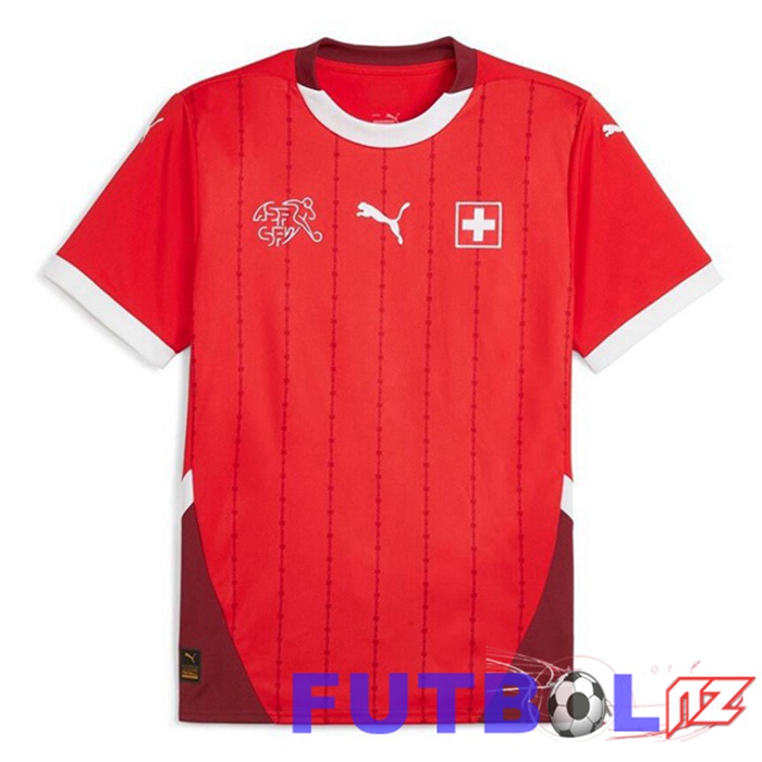 Camiseta Nacional Suiza Primera Rojo UEFA Euro 2024