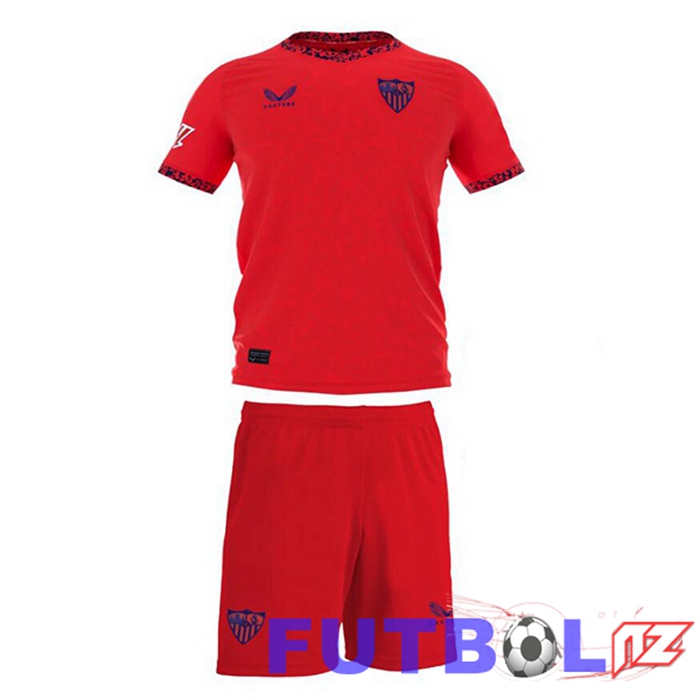 Camisetas De Futbol Sevilla FC Ninos Segunda Rojo 2024/2025