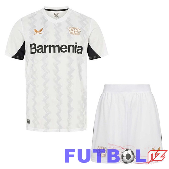 Camisetas De Futbol Bayer 04 Leverkusen Ninos Segunda Blanco 2024/2025