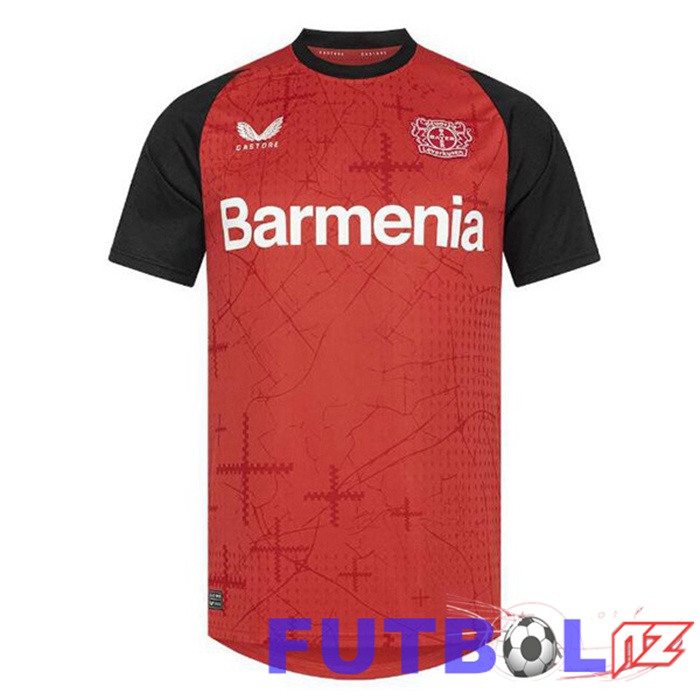 Camisetas De Futbol Bayer 04 Leverkusen Primera Negro Rojo 2024/2025