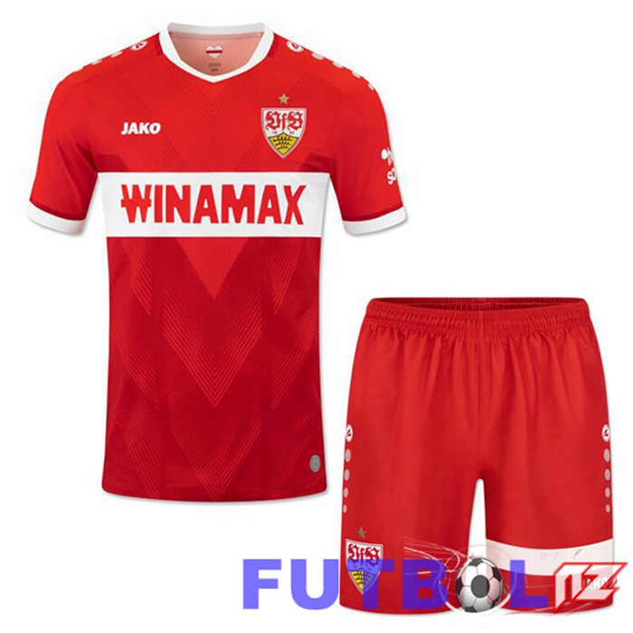 Camisetas De Futbol VfB Stuttgart Ninos Segunda Rojo 2024/2025 Camisetas De Futbol VfB Stuttgart Ninos Segunda Rojo 2024/2025