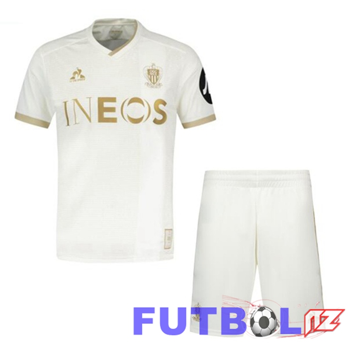 Camisetas De Futbol OGC Nice Ninos Segunda Blanco 2024/2025 Camisetas De Futbol OGC Nice Ninos Segunda Blanco 2024/2025