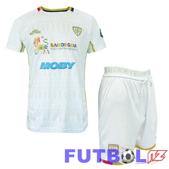 Camisetas De Futbol Cagliari Calcio Ninos Segunda Blanco 2024/2025